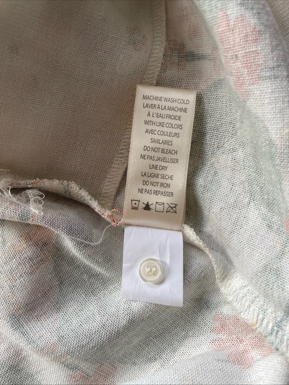 NWT $168 Max Studio London Linen Blend Ivory Floral Pockets A-Line Dress Large - Picture 9 of 11